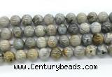 CAA6124 15.5 inches 12mm round bamboo leaf agate gemstone beads