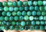 CAA6342 15 inches 10mm faceted round green banded agate beads
