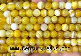 CAA6362 15 inches 8mm round yellow banded agate beads wholesale