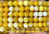 CAA6363 15 inches 10mm round yellow banded agate beads wholesale