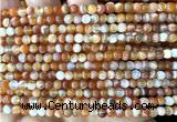 CAA6365 15 inches 4mm round orange banded agate beads wholesale