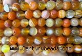 CAA6368 15 inches 10mm round orange banded agate beads wholesale