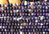 CAA6370 15 inches 4mm round purple banded agate beads wholesale