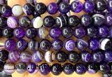 CAA6373 15 inches 10mm round purple banded agate beads wholesale