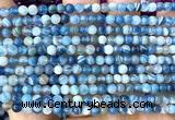 CAA6385 15 inches 4mm round blue banded agate beads wholesale