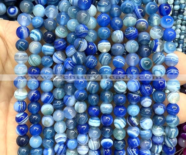 CAA6386 15 inches 6mm round blue banded agate beads wholesale