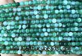 CAA6390 15 inches 4mm round green banded agate beads wholesale