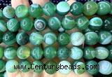 CAA6394 15 inches 12mm round green banded agate beads wholesale