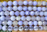 CAA6423 15 inches 10mm round blue banded agate beads wholesale