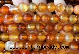 CAA6442 15 inches 12mm faceted round red agate beads wholesale