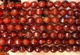 CAA6447 15 inches 8mm faceted round red agate gemstone beads