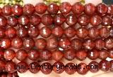 CAA6448 15 inches 10mm faceted round red agate gemstone beads