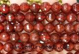 CAA6449 15 inches 12mm faceted round red agate gemstone beads