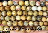 CAA6456 15 inches 12mm faceted round yellow crazy lace agate beads