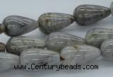 CAB144 15.5 inches 10*18mm teardrop bamboo leaf agate beads