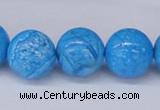 CAB223 15.5 inches 14mm round blue crazy lace agate beads