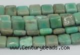 CAB26 15.5 inches 8*8mm square green grass agate gemstone beads