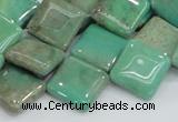 CAB28 15.5 inches 16*16mm diamond green grass agate gemstone beads