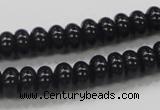 CAB339 15.5 inches 4*8mm rondelle black agate gemstone beads