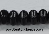 CAB341 15.5 inches 12*18mm hexagon rondelle black agate gemstone beads