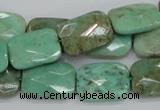 CAB37 15.5 inches 13*18mm faceted rectangle green grass agate beads