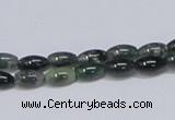 CAB387 15.5 inches 5*8mm rice moss agate gemstone beads wholesale