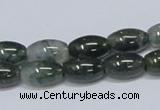 CAB389 15.5 inches 8*12mm rice moss agate gemstone beads wholesale