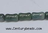 CAB395 15.5 inches 8*14mm bamboo shape moss agate gemstone beads