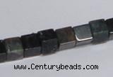 CAB397 15.5 inches 8*8mm cube moss agate gemstone beads wholesale