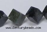 CAB402 15.5 inches 12*12mm inclined cube moss agate gemstone beads