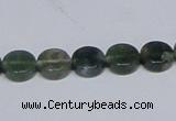 CAB419 15.5 inches 10mm coin moss agate gemstone beads wholesale