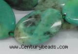 CAB43 15.5 inches 25*35mm faceted oval green grass agate beads