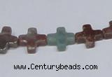 CAB461 15.5 inches 12*12mm cross indian agate gemstone beads