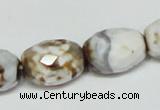 CAB624 15.5 inches 14*20mm faceted egg-shaped leopard skin agate beads