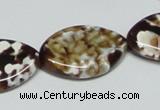 CAB636 15.5 inches 20*30mm marquise leopard skin agate beads