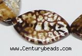 CAB637 15.5 inches 25*35mm marquise leopard skin agate beads