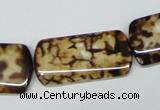 CAB640 15.5 inches 15*30mm rectangle leopard skin agate beads