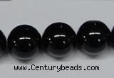 CAB728 15.5 inches 16mm round black agate gemstone beads wholesale