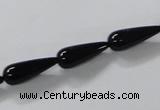 CAB734 15.5 inches 6*16mm teardrop black agate gemstone beads