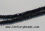 CAB785 15.5 inches 2*4mm faceted rondelle black agate gemstone beads