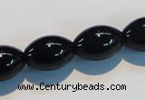 CAB818 15.5 inches 13*18mm rice black agate gemstone beads wholesale