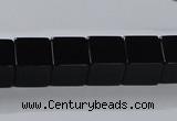 CAB836 15.5 inches 12*12mm cube black agate gemstone beads wholesale