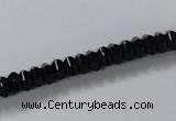 CAB843 15.5 inches 4*6mm rondelle black agate gemstone beads wholesale