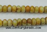 CAB933 15.5 inches 5*8mm rondelle yellow crazy lace agate beads