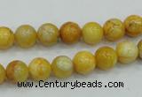 CAB934 15.5 inches 8mm round yellow crazy lace agate beads wholesale