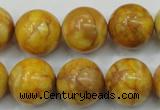 CAB937 15.5 inches 16mm round yellow crazy lace agate beads wholesale