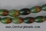 CAG1007 15.5 inches 8*12mm rice rainbow agate beads wholesale