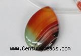 CAG1061 Top-drilled 22*30mm flat teardrop rainbow agate beads