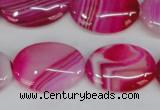 CAG1176 15.5 inches 18*25mm oval line agate gemstone beads