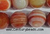 CAG1410 15.5 inches 20mm faceted round line agate gemstone beads